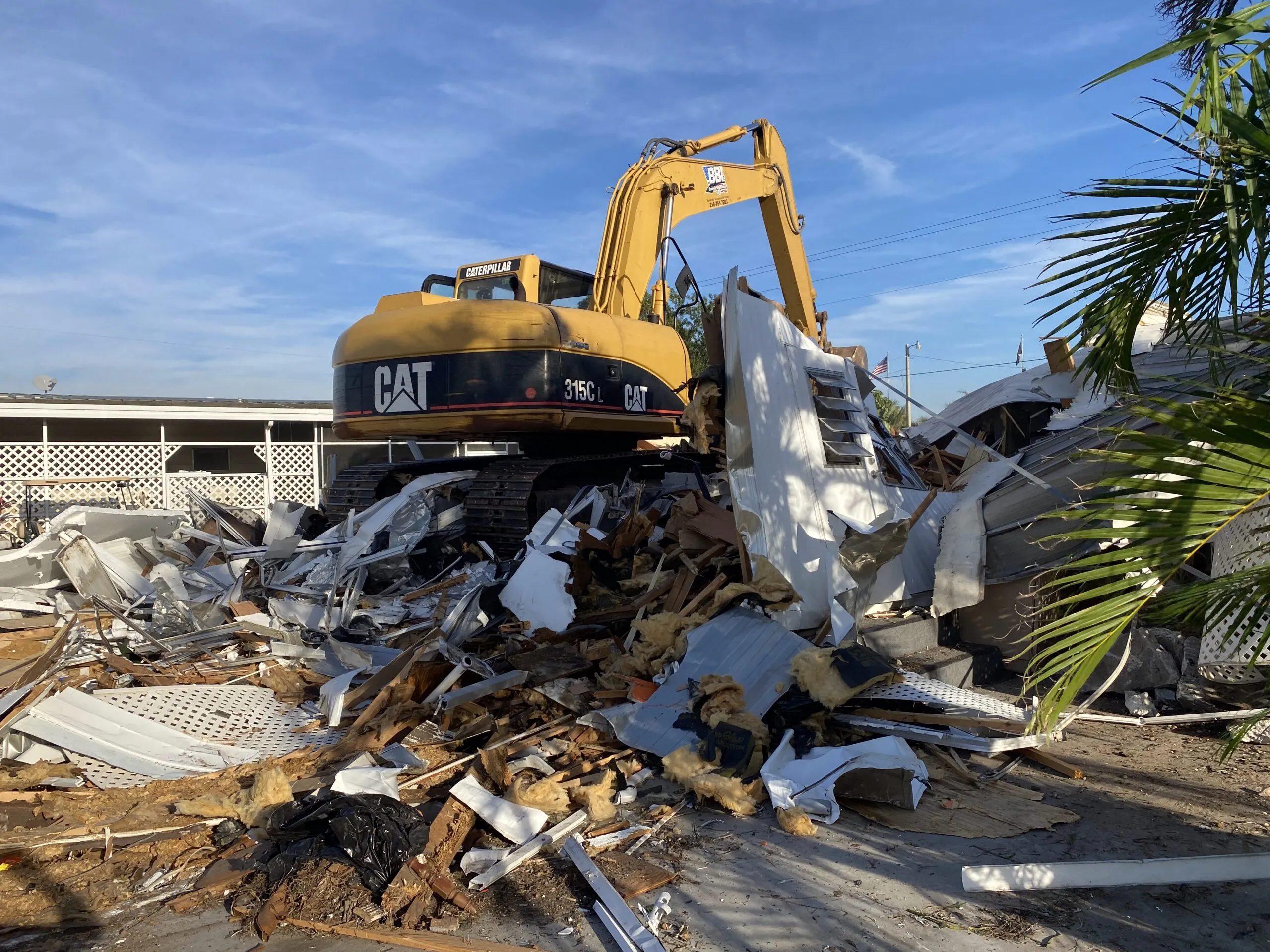 Demolition debris cleanup at a Southwest Florida job site